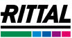 Web_RITTAL_RGB_W_Lands schwarzer Schriftzug "Rittal" mit schwarzem Strich und bunten Rechtecken