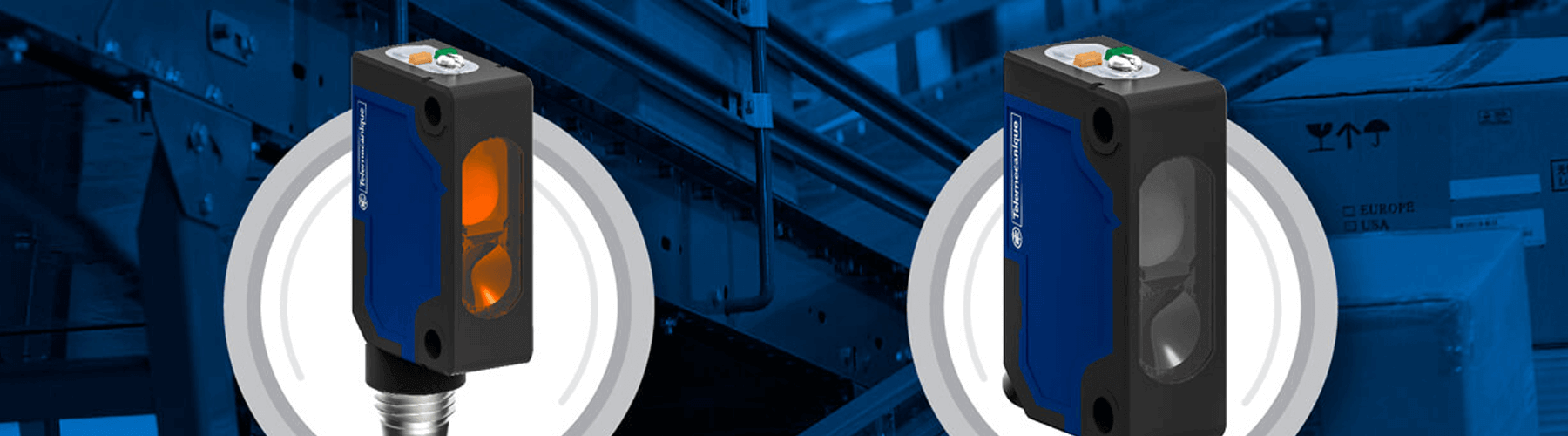 Zwei EV Produkte sind im Vordergrund. Im Hintergrund erkennt man ein Band, auf welchem Pakete im Umlauf sind