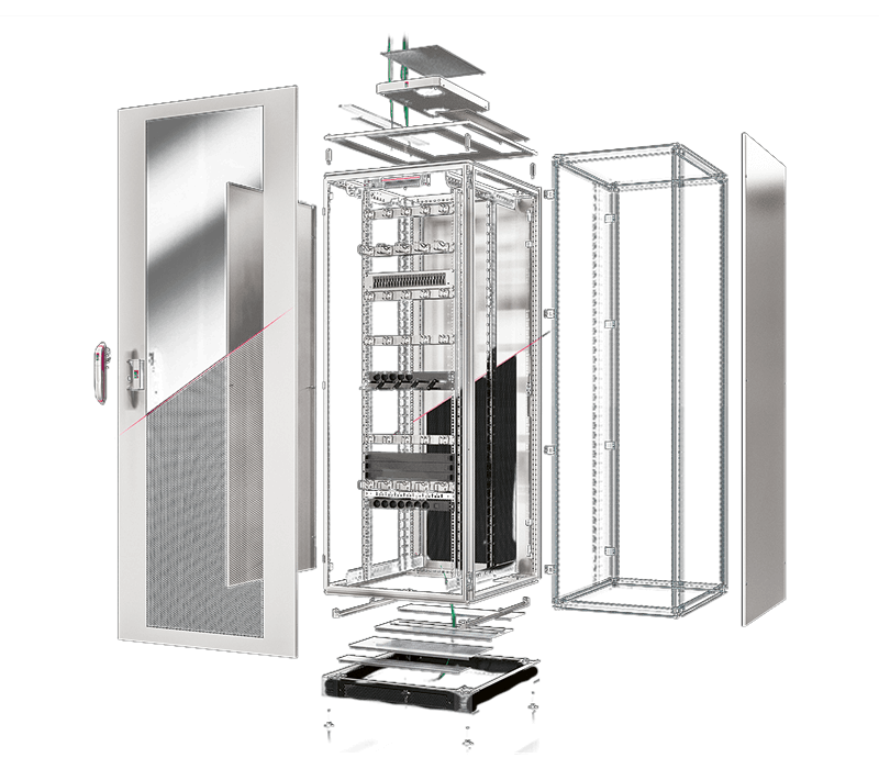 Der Rittal TX CableNet Schaltschrank in Einzelzeilen