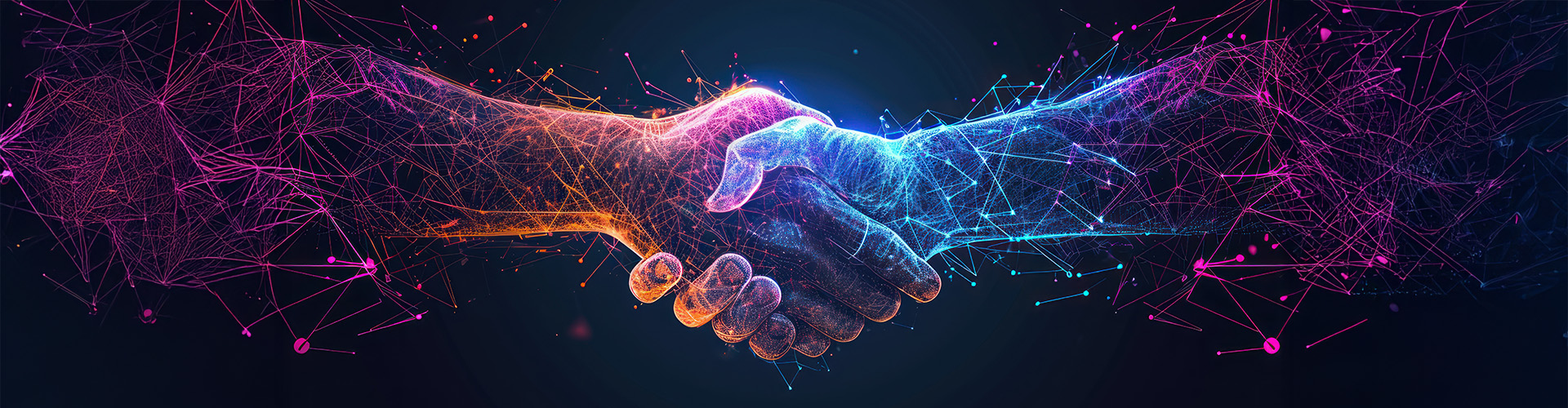 Zwei KI-Generierte Hände greifen ineinander bei der Beratung