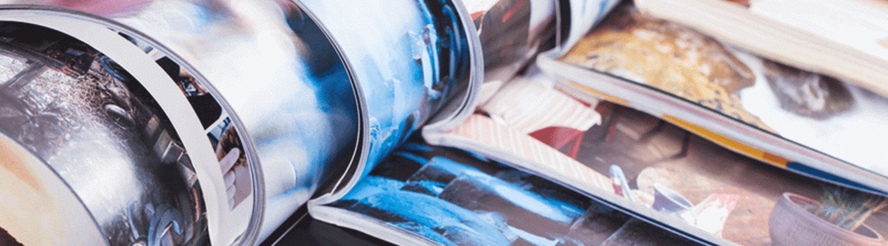 Verschiedene News und-Angebotsmagazine aneinander gereiht.