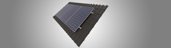 Ein Schrägdach mit einer PV-Anlage