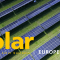 Ein Solarpark und das Logo der messe Intersolar